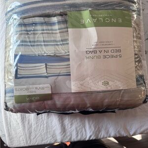 Love Collection Striped Bedding Set - Blue and Gray